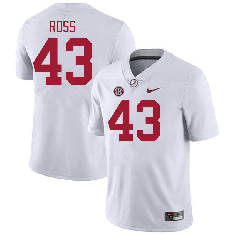 Men #43 Jayshawn Ross Alabama Crimson Tide College Football Jerseys Stitched-White